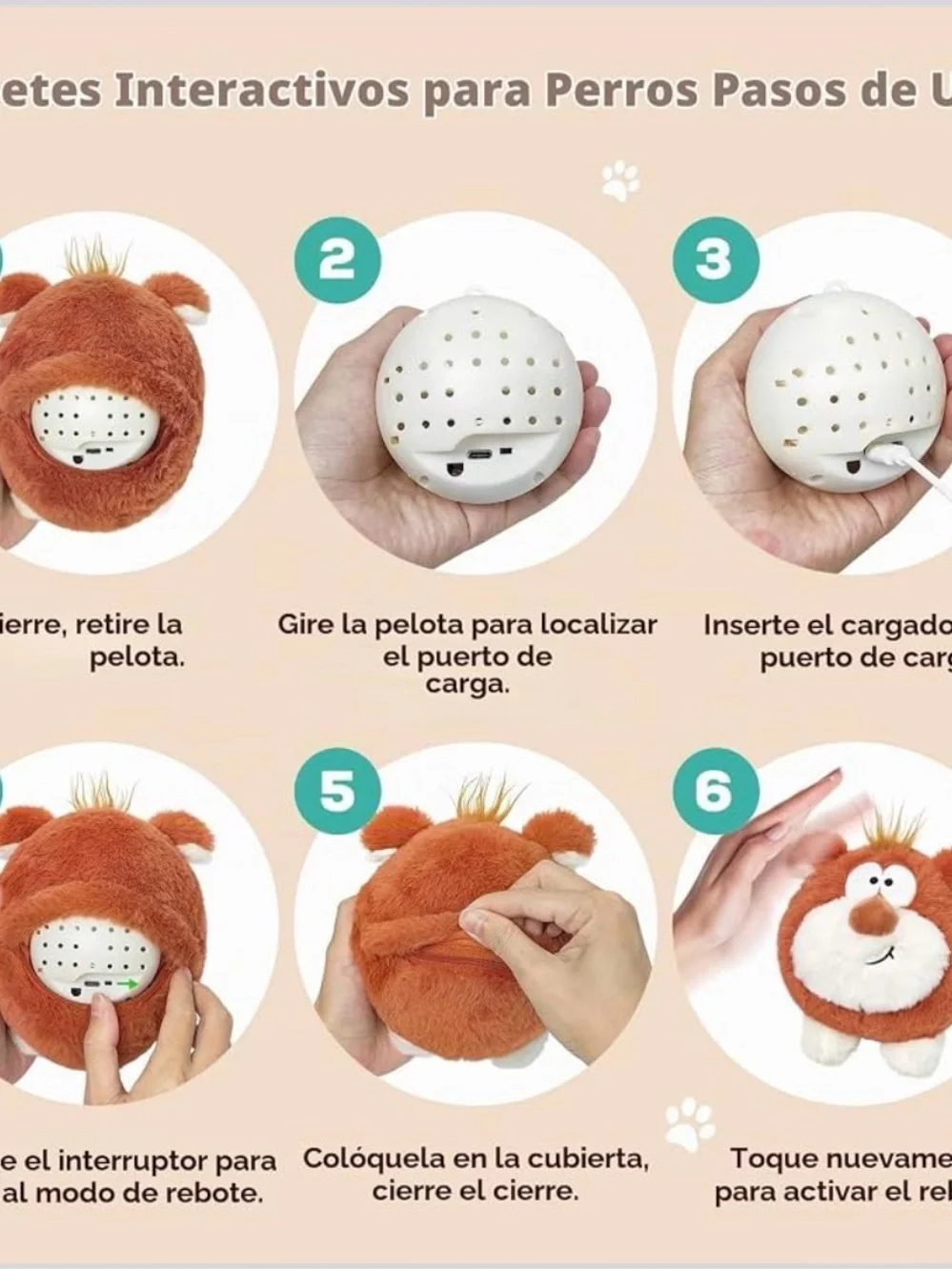 Plush Orange and White Squeaky Pet Toy - Soft Round Cheeky Character